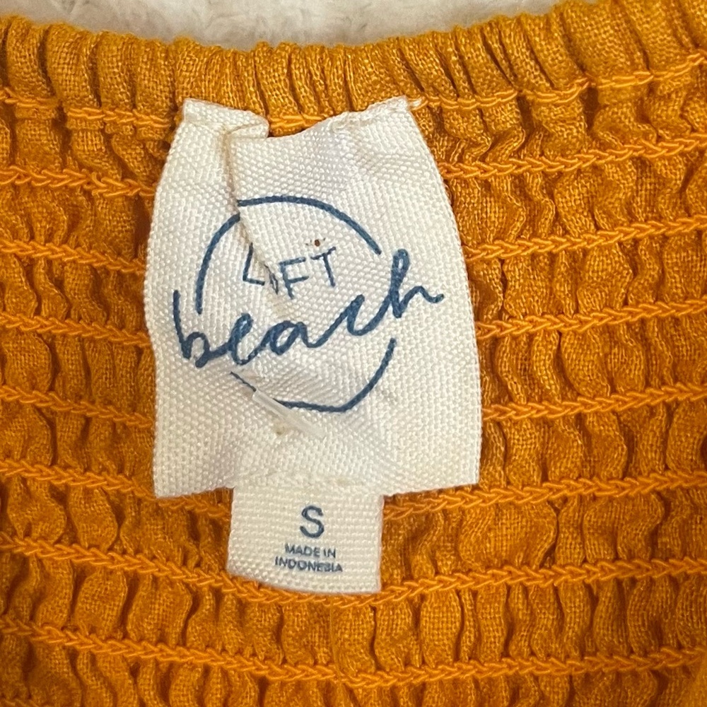 LOFT Beach Linen Cutout Mini Pocket Dress Puff Sleeve Small - Picture 5 of 9